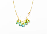 Gold-Tone Ombre Stone Drop Necklace